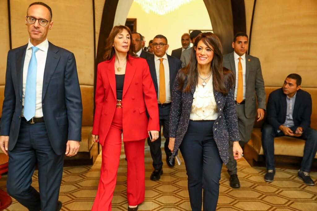 د. رانيا المشاط وزيرة التعاون الدولي خلال كلمتها بالمؤتمر السنوي الثاني لغرفة الصناعات الغذائية