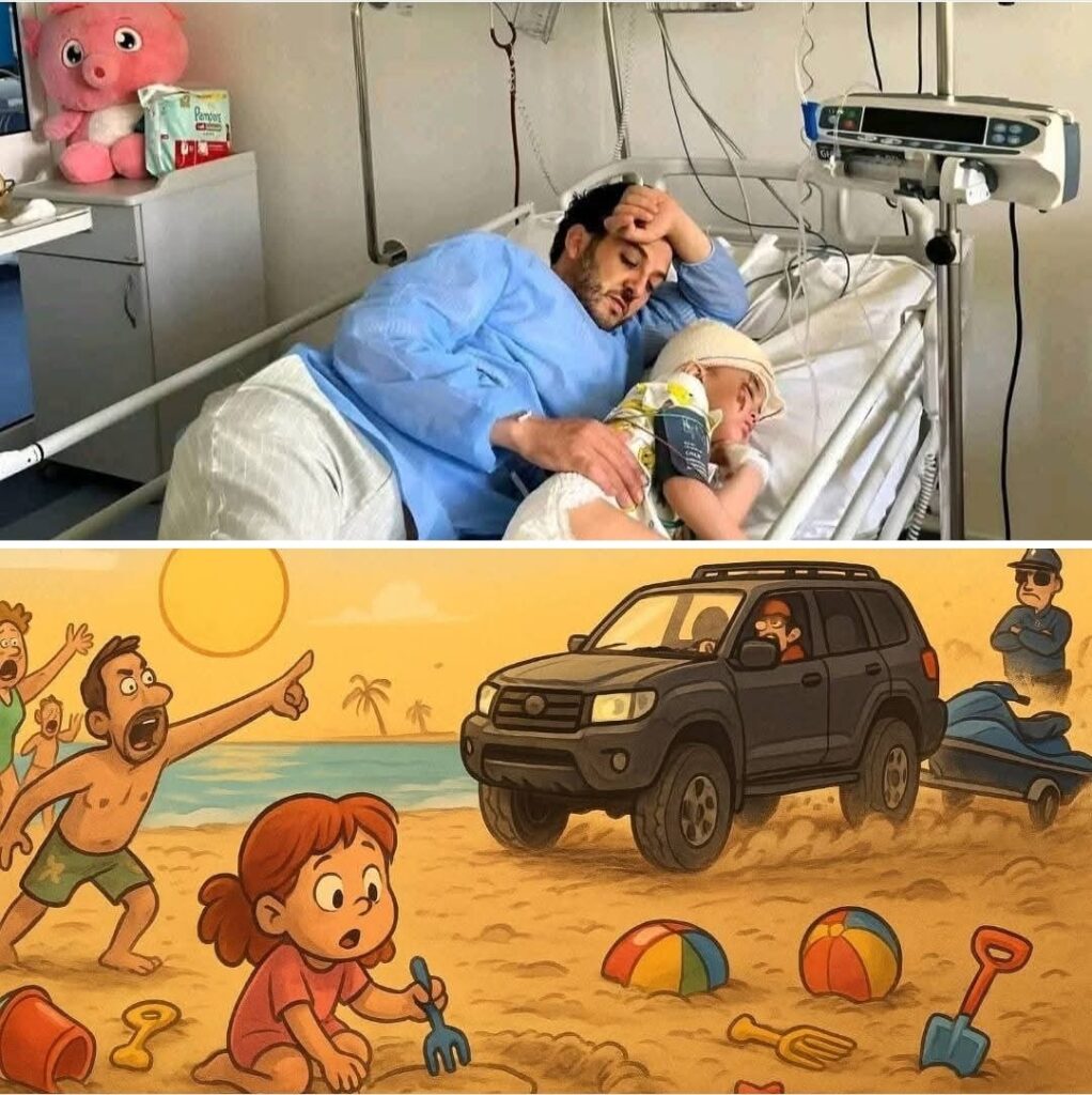 في حادث مضحك ومبكي . حكاية تضامن المغاربة مع طفلة صدمتها سيارة في قلب الشاطئ ، إلى متى يستمر تسيب اولاد لفشوش ؟